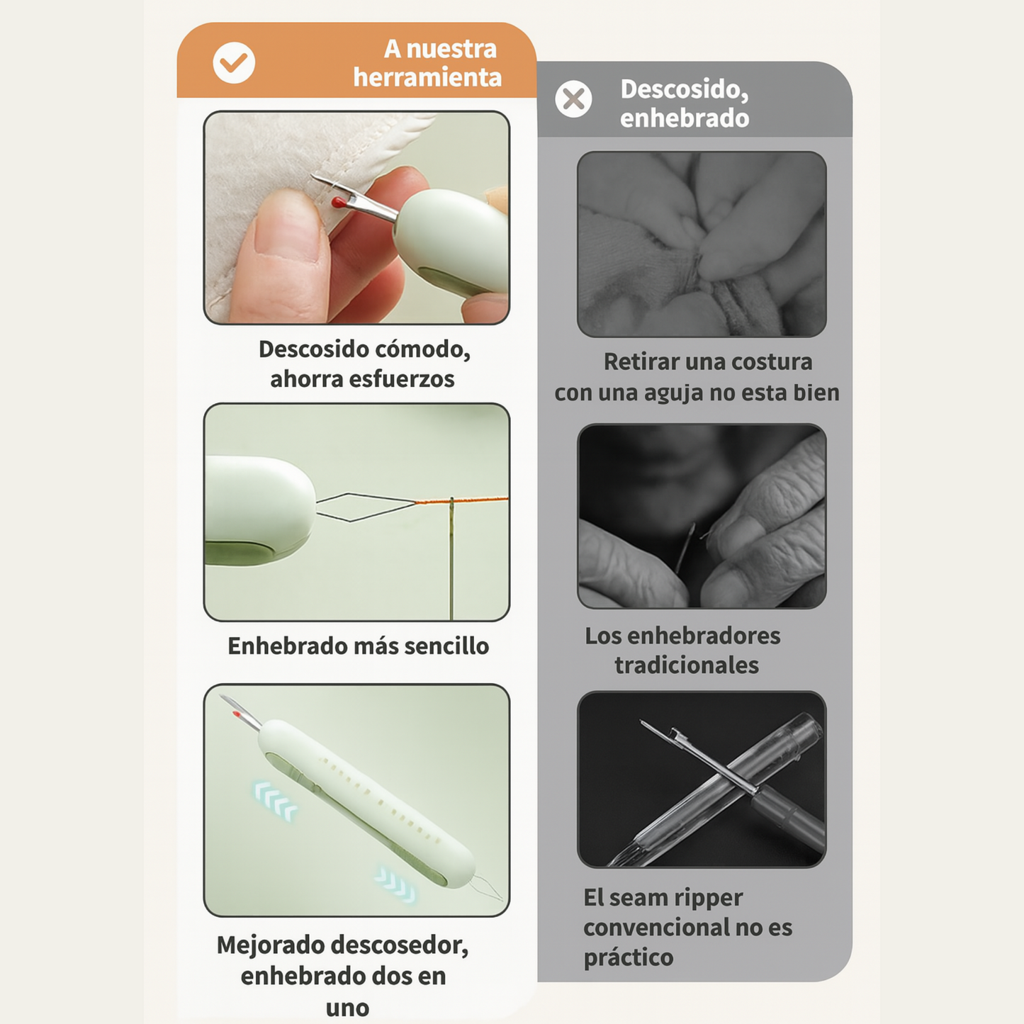 Herramienta 2 en 1 (Enebrador y Descosedor)